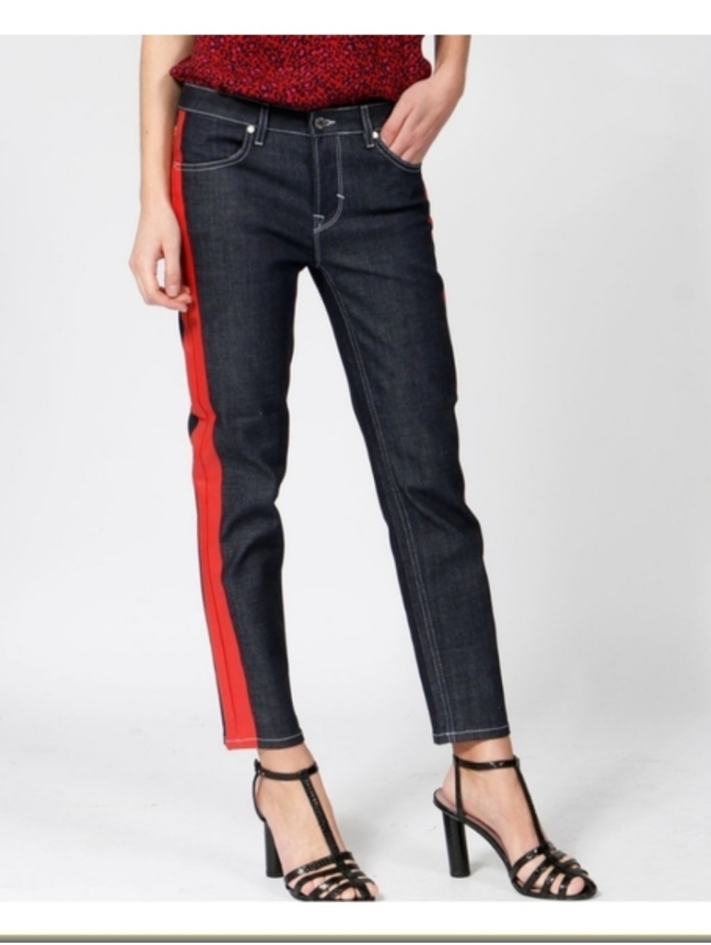 Zadig and voltaire jeans with red side stripe. New without tags